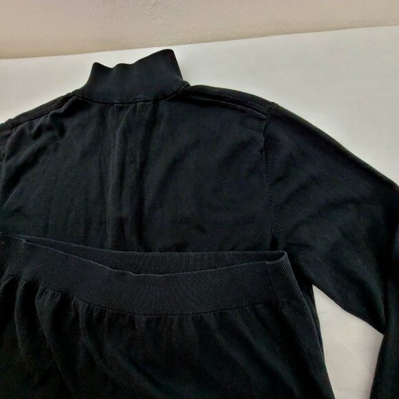 Men's XL 1/4 zip Pullover Cardigan Sweater Black Selected Homme 100% Cotton - Picture 14 of 16